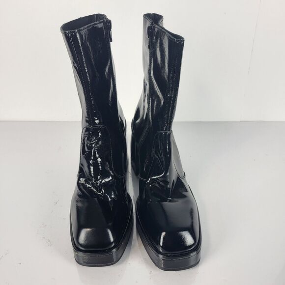 Free People Ruby Platform Boots Black Patent Leather wet look size 40 - Picture 11 of 14